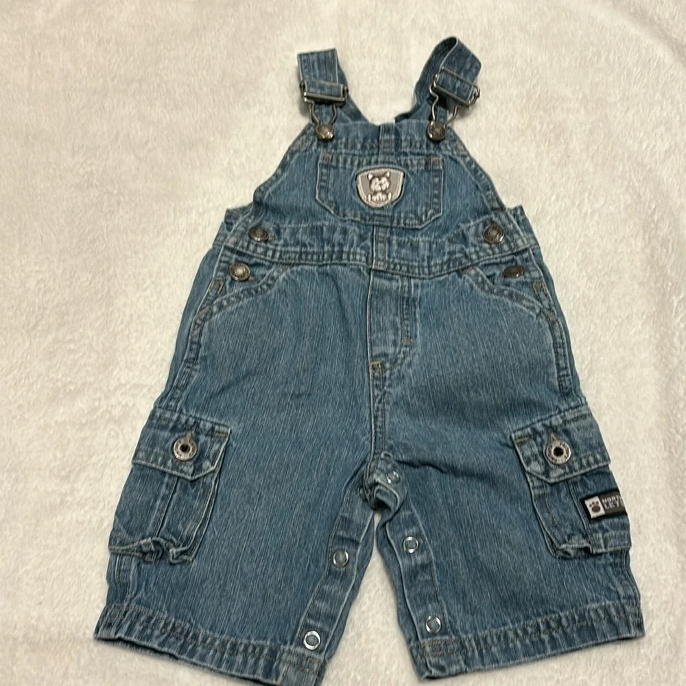 Carters 3 months suspenders overalls jeans! Cute buttons and light blue